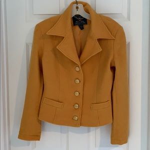 Vintage Yellow PeaCoat with Shoulder Pads